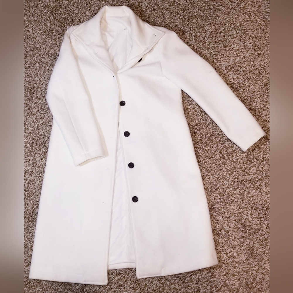 Women's White Small Winter Trenchcoat